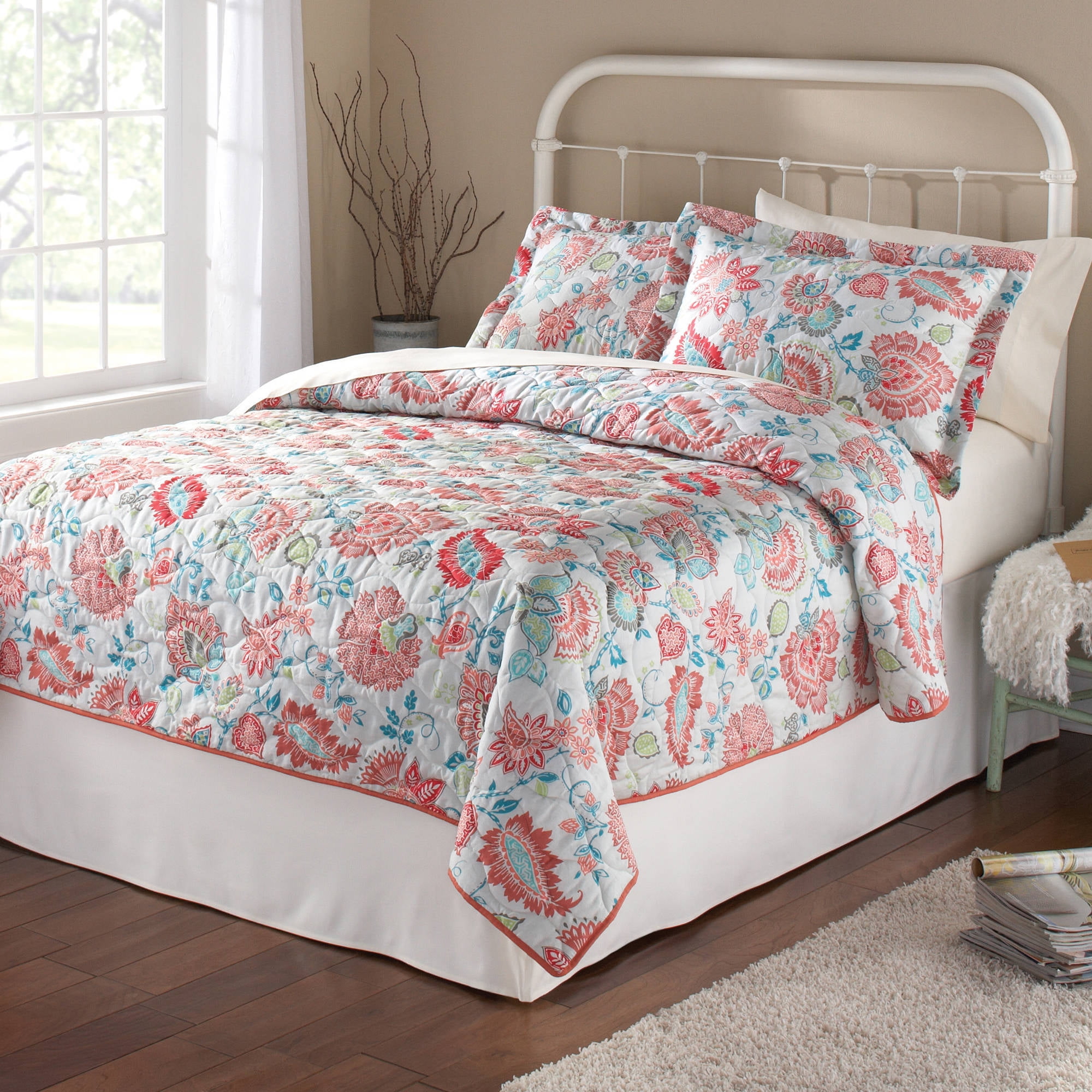 Mainstays Blue Patchwork Quilt Collection