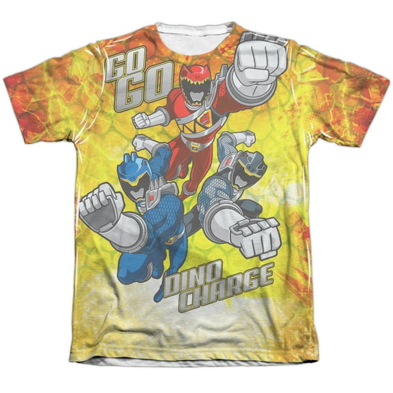 Mighty Morphin Power Rangers Go Go Dino Charge (Front Back Print) Mens Shirt