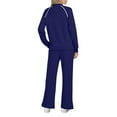 thumbnail image 3 of Kixjoy Jogging Suits for Women Plus Size Casual Long Sleeve Sweatsuits Workout Warm Sweatshirts and Pants 2 Piece Basic Winter Loungewear Sets Woman, Dark Blue XXL, 3 of 7
