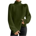 thumbnail image 2 of Dolkfu Sweaters for Women Turtleneck Green Pullover Chunky Comfy Solid Long Sleeve Sweater Womens Tops,L, 2 of 7