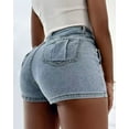 thumbnail image 4 of Deliqiba Women Jean Denim Skort Sexy- High Waisted Asymmetrical Short Mini Short Light Blue XL, 4 of 7