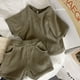 thumbnail image 1 of 2Pcs Fashion Children Short Sleeve Shorts Sets Summer Kids Clothes Boy Girl Baby Cotton Tee Pant Outfits Forest Soild Color, 1 of 6