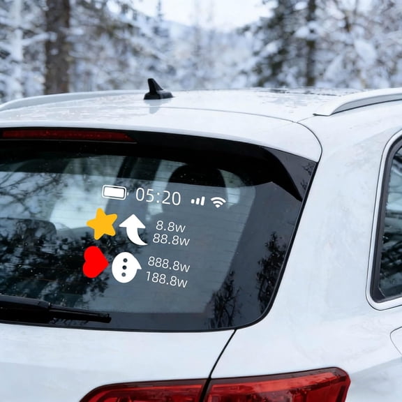 Popular Heart-Themed Stickers for Trending Topics, Car Decals, Fun Little Red Heart Car Window Stickers, Bumper Stickers, Decorative Car Window Decal for Cars and Laptop (Grey)