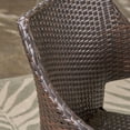 thumbnail image 2 of Musa Outdoor 6 Piece Dining Set with Stacking Wicker Chairs and Bench, Sandlblast Teak, Black, Multi Brown, 2 of 7