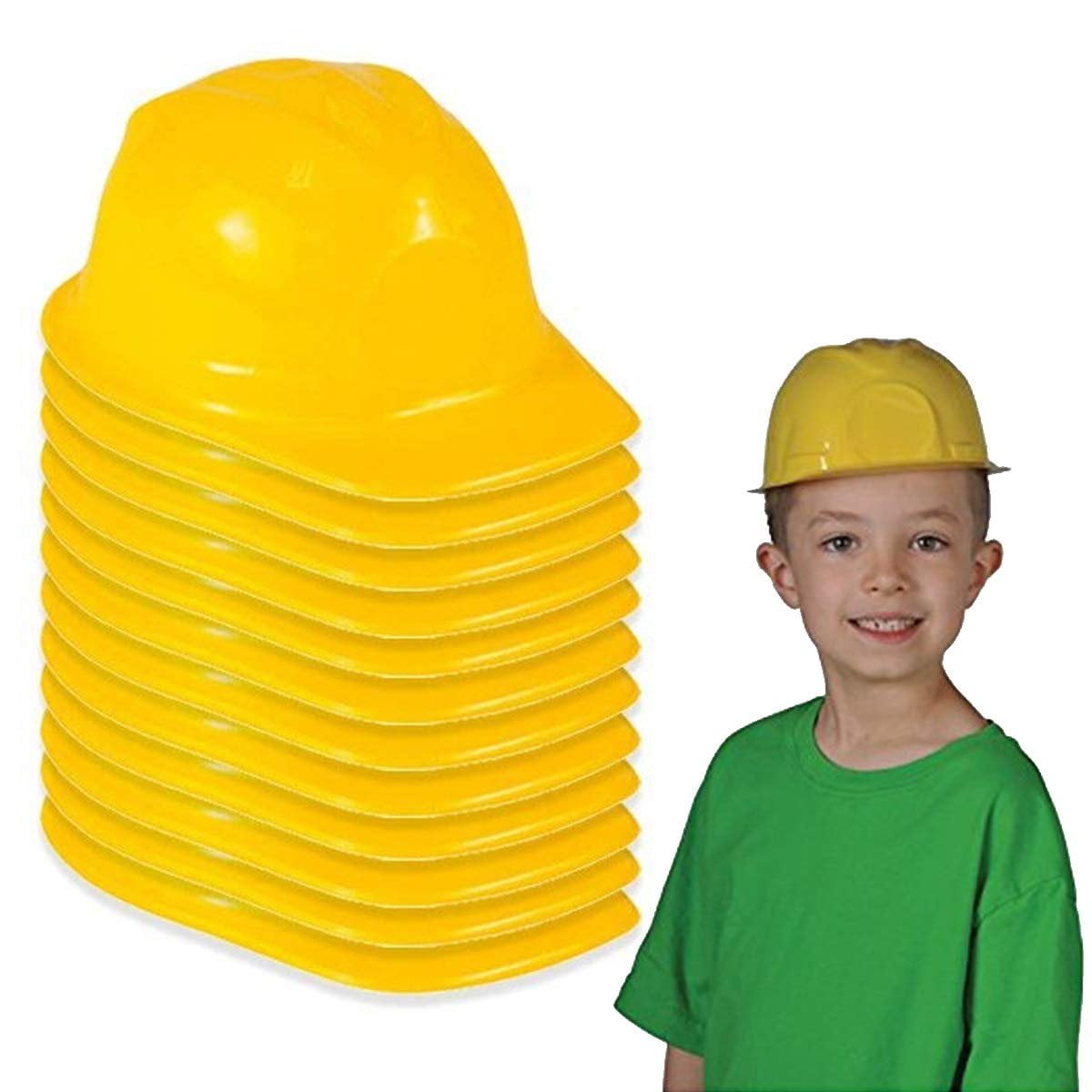 Construction Hat Toy 12 Pack Yellow, For Kids, Boys, Girls, Halloween