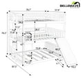 thumbnail image 6 of Triple Bunk Bed Full Size, Full over Full over Full Bunk Beds/Low Triple Bunk Bed with Slide, Ladder and Guardrail, 3 Bunk Beds, Full Bunk Beds for Bedroom  (Espresso), 6 of 11