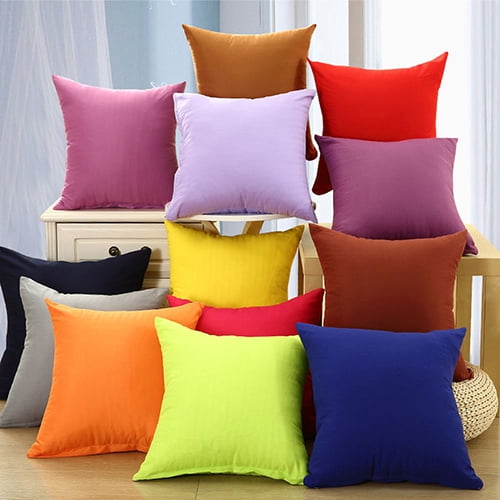 Joernso Fashion Simple Solid Color Throw Cushion Square Cover Pillow Case Home Decor