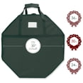 thumbnail image 5 of Hearth & Harbor 30" Christmas Wreath Storage Container with Interior Pockets and Dual Zippers, Green, 5 of 6