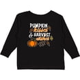 thumbnail image 3 of Inktastic Pumpkin Kisses & Harvest Wishes with Pumpkin and Fall Leaves Boys or Girls Long Sleeve Toddler T-Shirt, 3 of 5