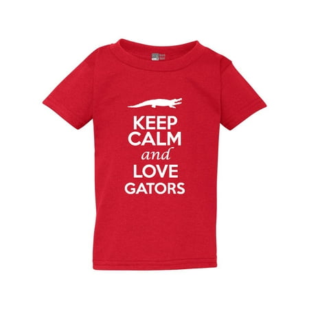 

Keep Calm And Love Gators Animals Funny Toddler Kids T-Shirt Tee