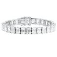 thumbnail image 4 of Emerald-Cut Lab-Created Moissanite Prong-Setting Tennis Bracelet in 925 Sterling Silver – Elegant Jewelry for Women, 4 of 5