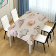 thumbnail image 4 of Yayeee Tablecloths 54" x 54" Rectangle Wrinkle Resistant Party Table Cover, Green Watercolor Seashells, 4 of 8