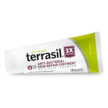 Terrasil® Antibacterial Skin Repair Ointment MAX Strength with All-Natural Activated Minerals® for the Healing of Skin Irritation, Ulcers, Blisters and More 3X Faster (50gm tube