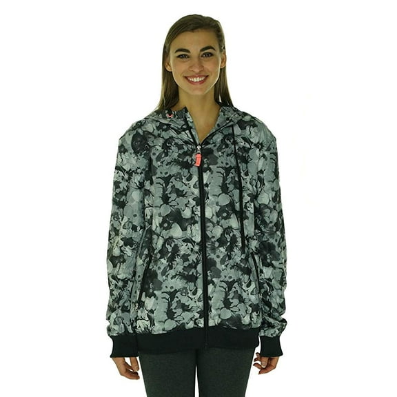 Ideology Womens Zip Front Active Jacket,Power Blossom,Medium