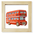 thumbnail image 1 of Britain UK London Red Double Decker Bus Square Picture Frame Wall Tabletop Display, 1 of 3