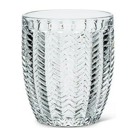 

4 in. Herringbone Glass Tumbler Clear