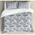 thumbnail image 1 of Lilac King Size Duvet Cover Set, Colorful Lilac Flowers Budding Efflorescence Season Soulful Spring in the Country, Decorative 3 Piece Bedding Set with 2 Pillow Shams, Multicolor, by Ambesonne, 1 of 3