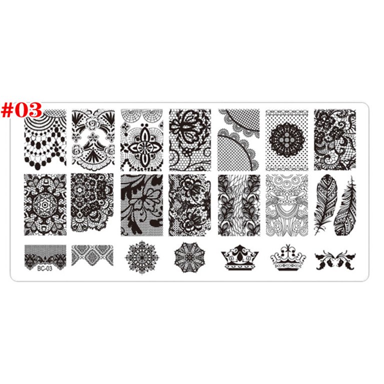 Biutee 36pcs Nail Stamper Set, 30pcs Nail Stamping Plates with Stamps,  Scrapers & Storage Bag Stainless Steel Nail Plate Template 