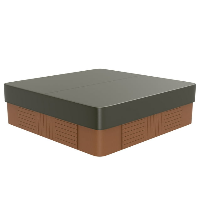Cubierta para Jacuzzi Exterior Uxcell 96.5" x 96.5" x 11.8" Impermeable y a Prueba de Climas, Protector de SPA Cuadrado, Café