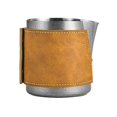 thumbnail image 1 of Coffee Milk Frothing Pitcher Cup Jug Espresso Stainless Steel w/ Leather Sheath, 1 of 10