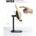 thumbnail image 5 of Lamicall Cell Phone Stand for Desk - Adjustable Mobile Phone Holder for Desktop fit 4-10'' Cellphone and Tablet - DP02 Black, 5 of 8