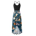 thumbnail image 5 of Vestido de verano para mujer, ajustado, de cintura alta, línea A, vestidos sin mangas de retazos, Sexy, cuello en V, dobladillo sin espalda, vestido veraniego oscilante Fridja  hjkh2077, 5 of 5