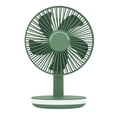 thumbnail image 2 of Ventilador de escritorio recargable con luz nocturna y 3 velocidades, portátil, alimentado por batería USB. Verde, 2 of 9