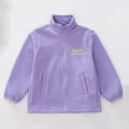 thumbnail image 6 of ZQUUVOU Boys Girls 3 in 1 Rain Jackets Fleece Inner Zipper Windbreaker Jacket Cute Printed Lightweight Raincoats Hooded Jacket for Kids Purple, 6 of 9
