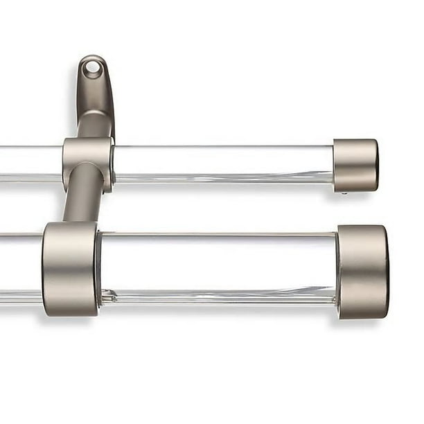 Cambria 10 Foot 6 Inch Acrylic Double Curtain Rod Kit In Brushed Nickel Com Cambria 10 Foot 6 Inch Acrylic Double, 10 Foot Curtain Rod