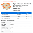 thumbnail image 2 of Engine Air Filter Set 2 - Compatible with 2010 - 2022 RX350 3.5L V6 2011 2012 2013 2014 2015 2016 2017 2018 2019 2020 2021, 2 of 2
