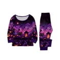 thumbnail image 5 of Racifhz Family Matching Pajamas Halloween Loungewear Set Long Sleeve Top and Pants Cozy Sleepwear Print Nightwear for Autumn Fall Holiday Party Family Gathering Outfits, 5 of 7