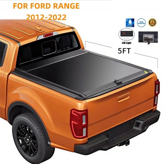 5FT Retractable Truck Tonneau Hard Bed Cover For 2012-2022 Ford Ranger New