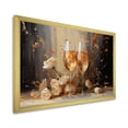 thumbnail image 2 of Designart "Floral Bubbles in Gold Champagne" Food & Beverage Framed Wall Art Decor - Traditional Gold Champagne Hallway Framed Wall Art Decor, 2 of 6