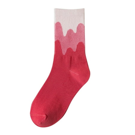 

Women Autumn And Winter Socks In The Tube Socks Street Wave Striped Print Socks Thigh High Socks