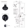 thumbnail image 6 of Wowow Single-Handle 5-Spray Settings Shower Faucet 1.8 GPM with Adjustable Head and Tub Spout in Matte Black (Valve Included), 6 of 8