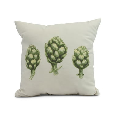 Simply Daisy, 26 x 26 inch,Artichoke Decorative Pillow,Off-White