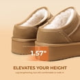 thumbnail image 3 of Women's Platform Slippers Genuine Suede Slip-On Memory Foam Cozy Fluffy House Shoes for Indoor Outdoor Comfort, 3 of 5
