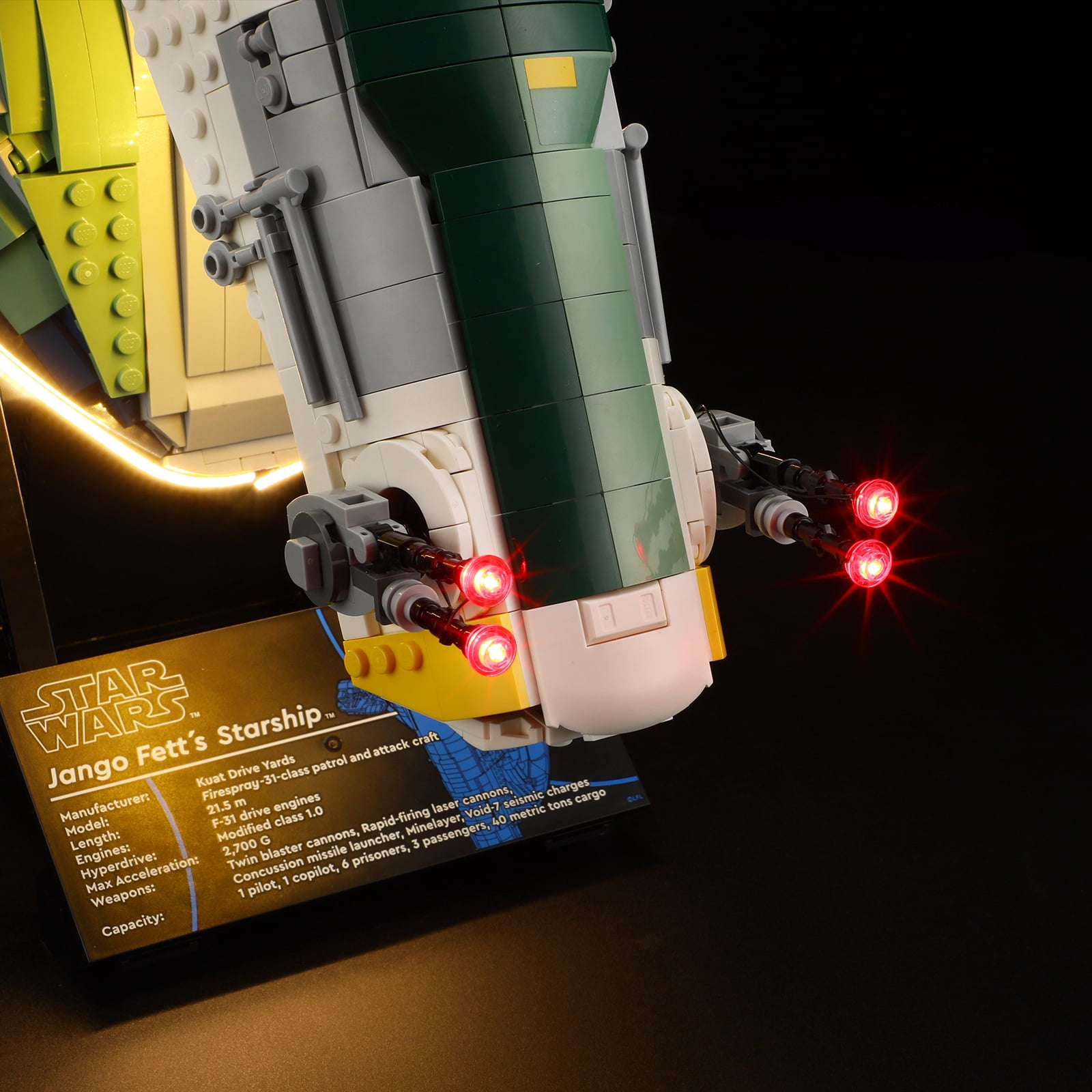 QC Ltbrcik Led Light Kit Lighting Set For Lego 75409 Jango Fett Starship Stars Wars Movie Building Blocks Without Lego Set