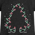thumbnail image 3 of Instant Message - Christmas Tree Made Out Of String Lights - Toddler & Youth Girls Short Sleeve Graphic T-Shirt, 3 of 6