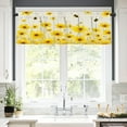 thumbnail image 2 of Rdsfhsp Yellow Daisy Flowers and Bees Pattern Rod Pocket Polyester Curtain Valance for Home Kitchen Bedroom Living Room Window Decor 54x18 inch, 2 of 4