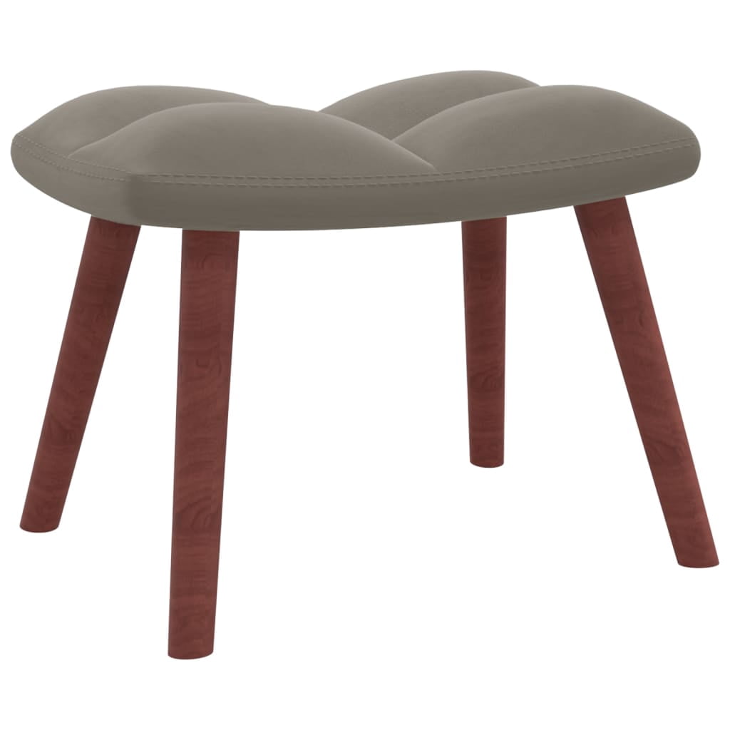 vidaXL Rocking Chair with Ottoman Light Gray Velvet