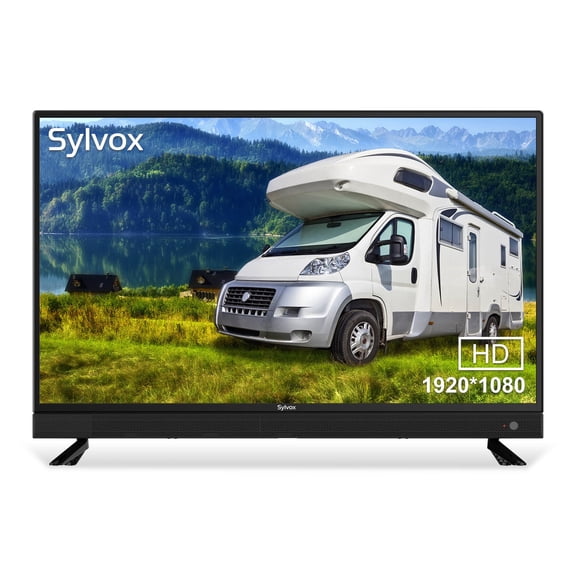 Sylvox 32inch RV TV, 12 Volt DC Powered 1080P FHD TV for RV Camper Integrated ATSC Tuner, Built-in Hifi Speaker FM Radio