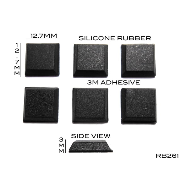 VATH Self Adhesive Silicone Rubber Feet 12.7mm(L) x 12.7mm(W) x 3mm(H) 6pcs [RB261]
