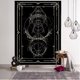 thumbnail image 1 of Tapiz de mandala de tarot de luna y sol negro dorado, tapiz colgante de pared de brujería hippie, alfombras de pared, decoración de dormitorio, tapiz psicodélico, 1 of 4