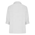 thumbnail image 5 of Endives Women's Shirt Solid Color Casual Loose Fashion Cotton Linen Long Sleeve Collar Button Shirt Spring Outfit, 5 of 6