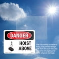 thumbnail image 6 of Hoist Above OSHA Danger Rigid Plastic Sign 18 Inch x 12 Inch - 10 Pack, 6 of 8
