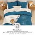 thumbnail image 5 of Teal Comforter Set King Size, Boho Soft Warm Tufted Bedding Comforter Sets for King Size Bed, 3 Pieces Aesthetic Chevron Farmhouse Cute Bohemian Textured Bedding Set, 5 of 7