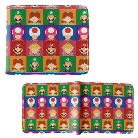 Characters Square Pattern - Super Mario Bros. 4x5" Bi-Fold Wallet
