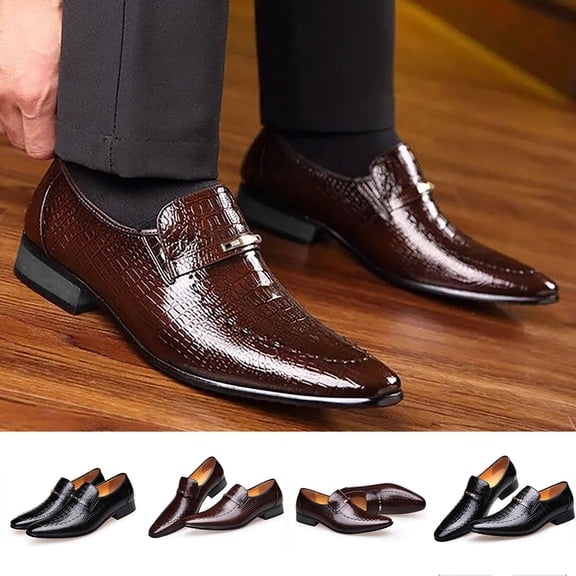 Xiaoxatg Men's Leather Shoes Modern Ballroom Dance Indoor Training Footwear Elegant Style Comfortable Fit 8 Brown