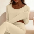 thumbnail image 5 of ssuyfkrb Thermal Underwear Set for Women 2 Piece,Thermal Underwear Set for Women,Breathable,Moisture Wicking,Comfort Fit,Stretch Fabric,Beige,XL, 5 of 5
